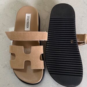 Steve Madden Beige Strap Sandals